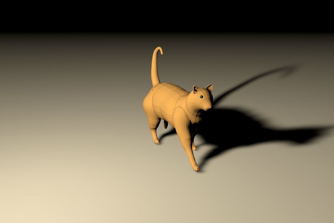 Low Poly Cat Low-poly 3D model_2