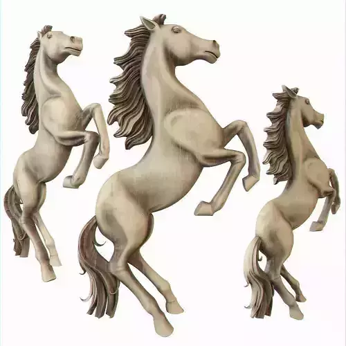bas-relief of a horse 3D print model