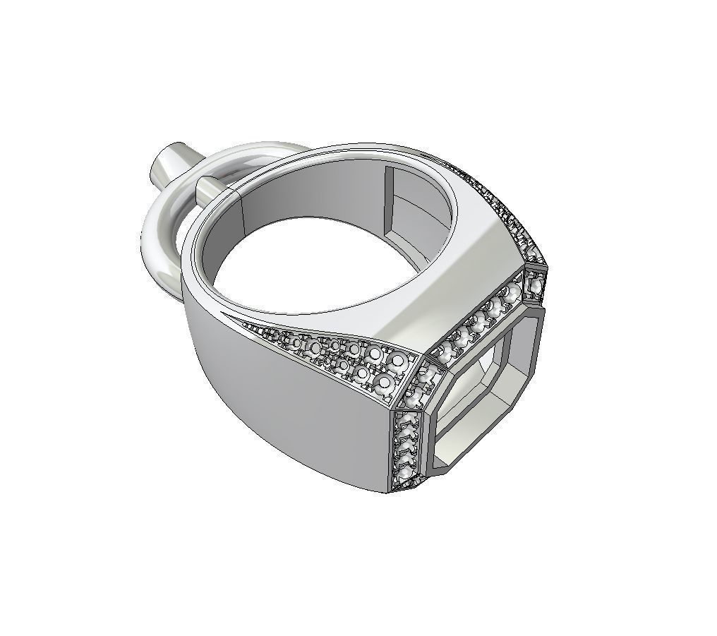 Mens ring with black onyx 020 3D print model_9