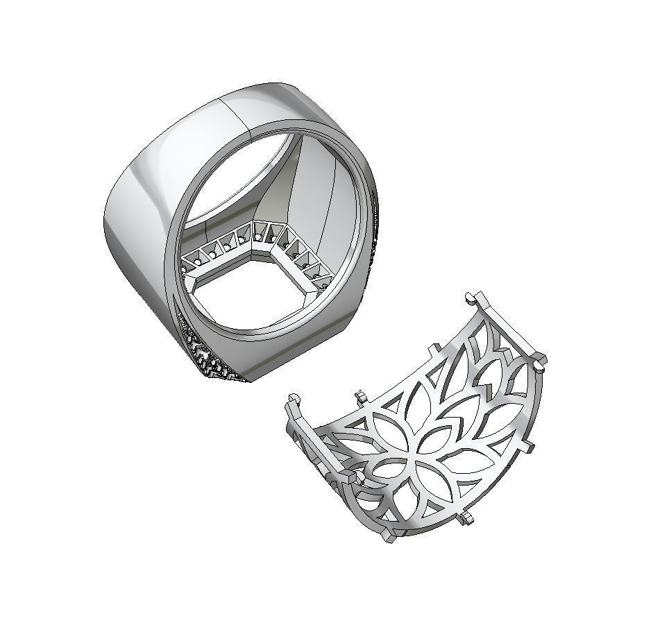 Mens ring with black onyx 020 3D print model_8