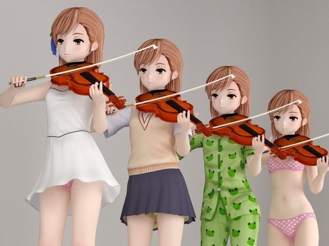 Misaka Mikoto anime girl pose 02 3D model