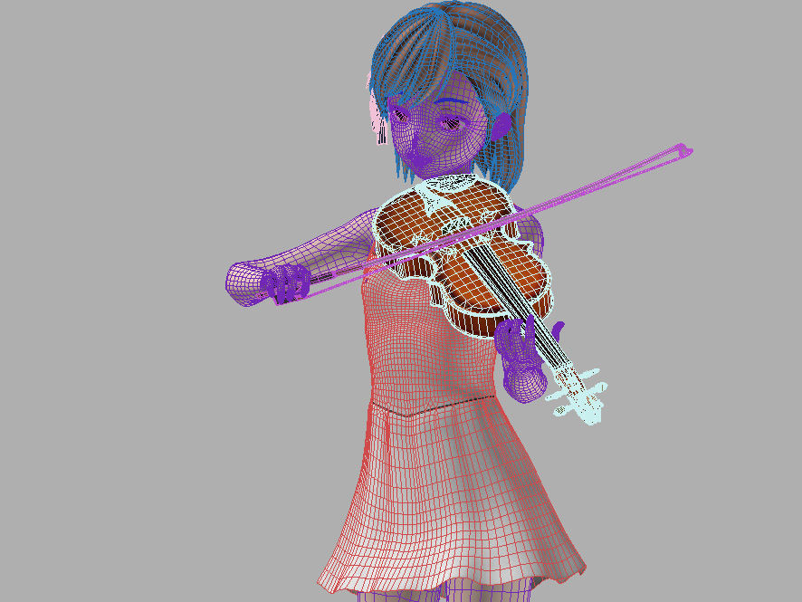 Misaka Mikoto anime girl pose 02 3D model_8