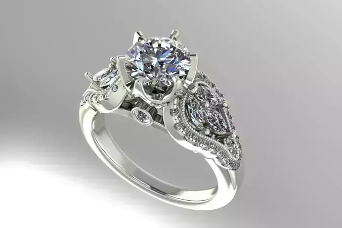 Vintage style engagement ring