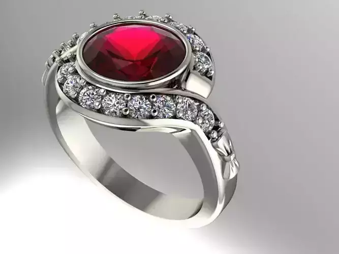 Oval fashion ring