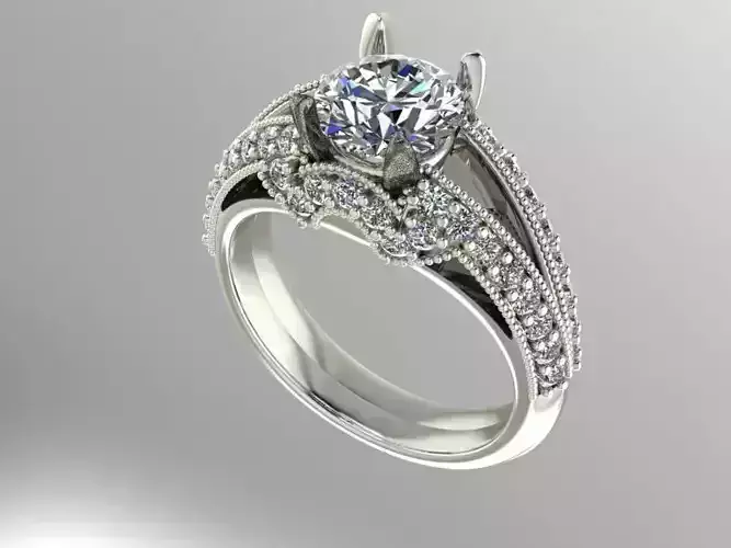 Vintage style engagement ring