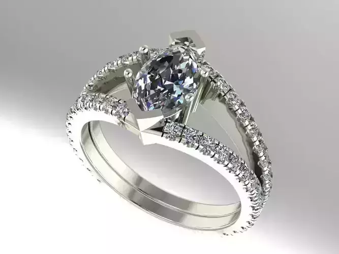 Marquise engagement ring