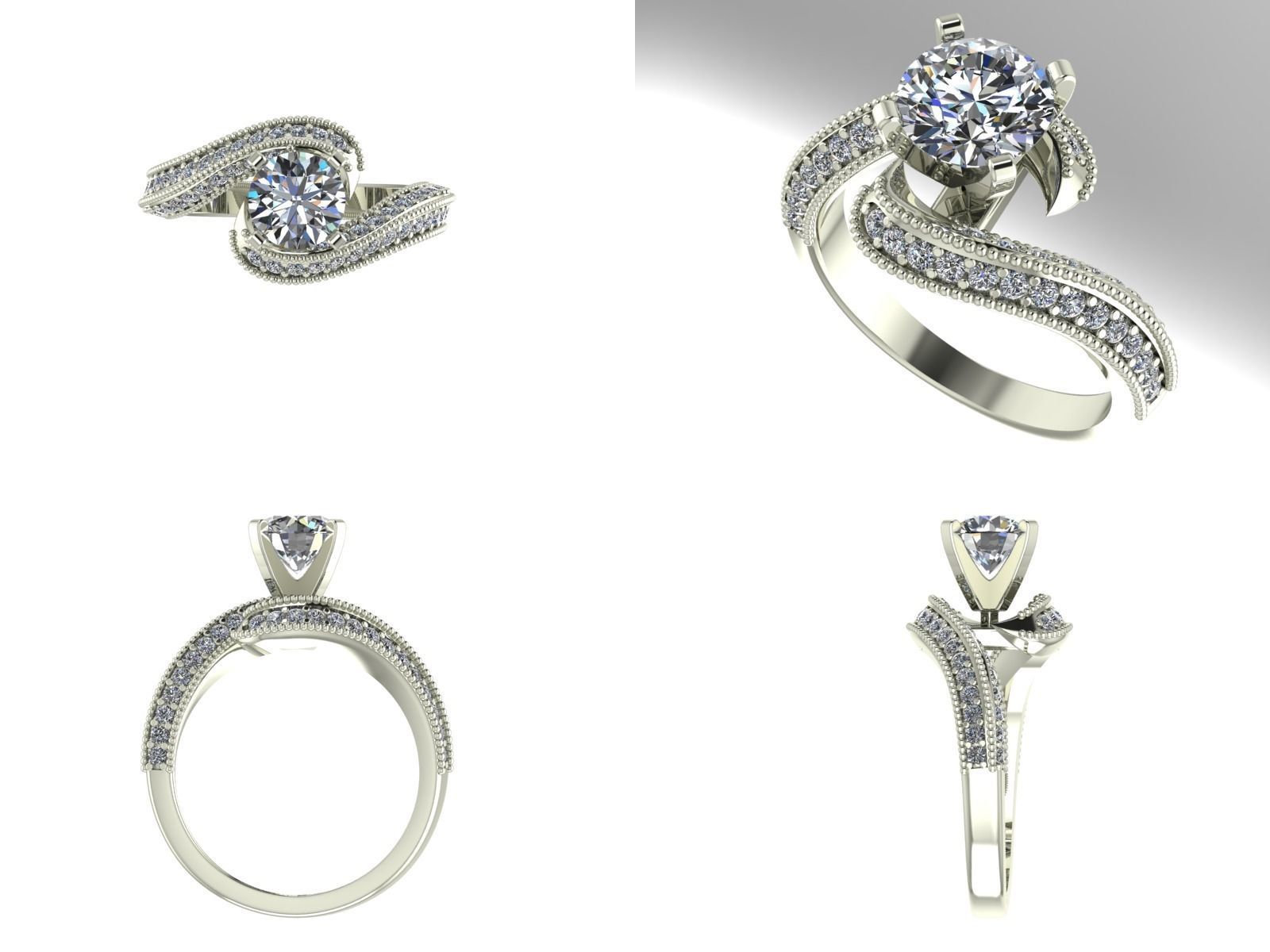 Bypass engagement ring 3D print model_1