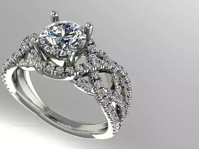 Twist diamond engagement ring
