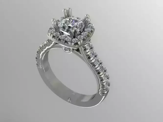 Halo engagement ring