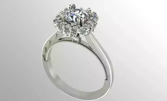 Halo engagement ring
