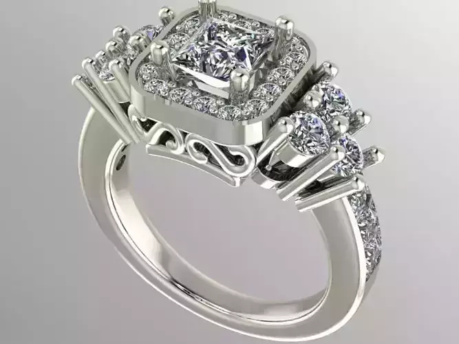 Halo engagement ring