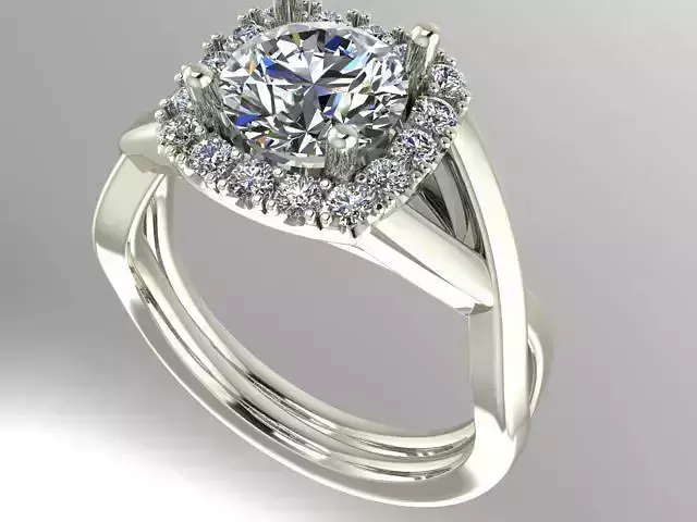 Halo engagement ring