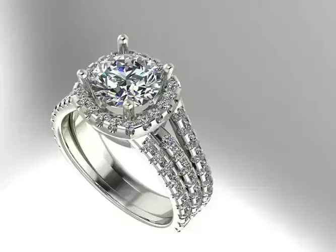 Halo engagement ring