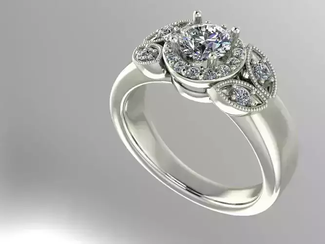 Halo engagement ring