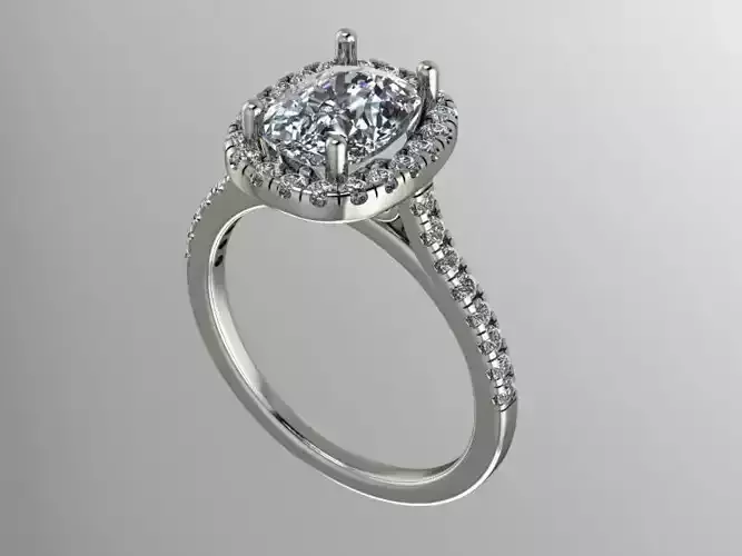 Halo engagement ring