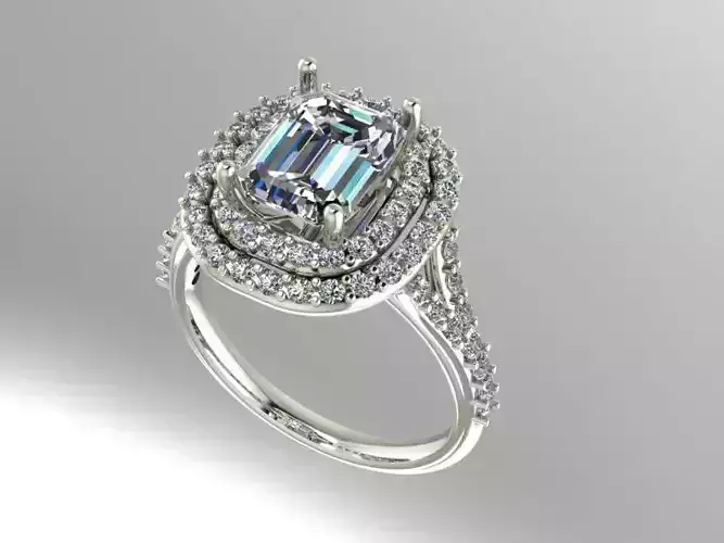 Double halo engagement ring