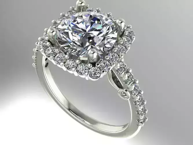 Halo engagement ring