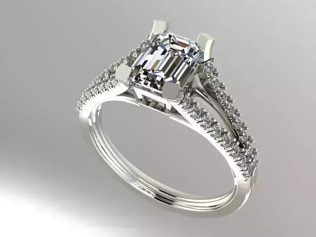 emerald cut diamond engagement ring