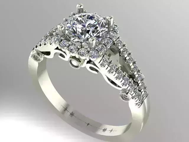 Halo engagement ring