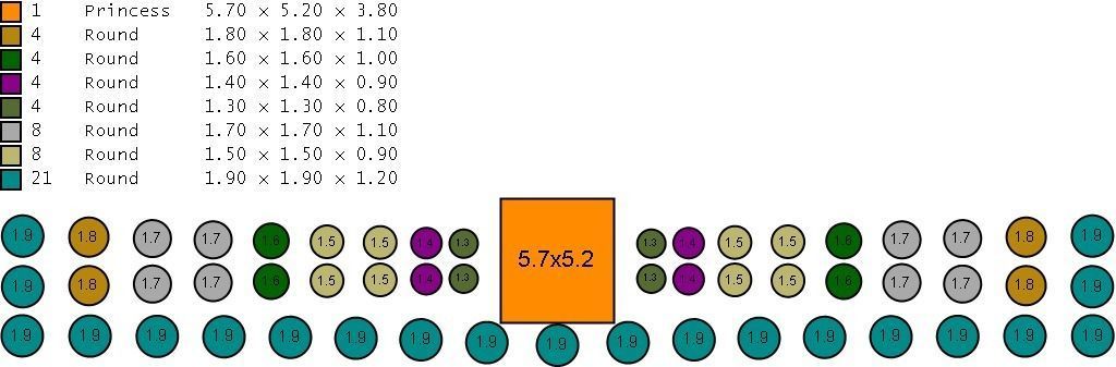 diamond wedding set 3D print model_2