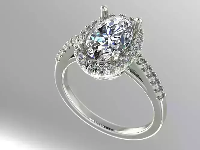 oval halo engagement ring