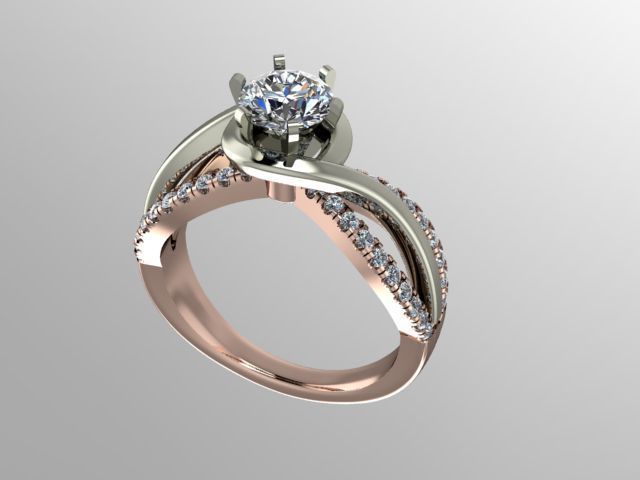 two tone engagement ring 3D print model