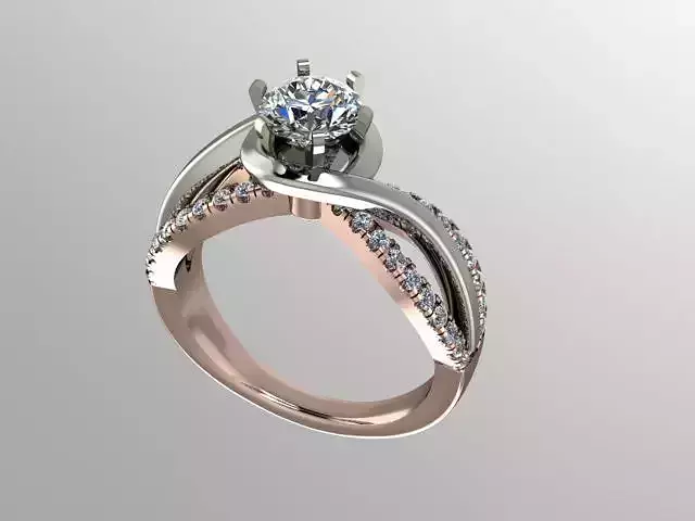 two tone engagement ring
