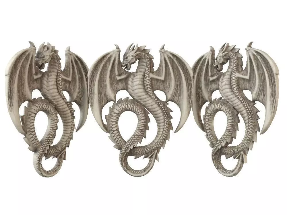 dragon three metal hooks 3D print model_0