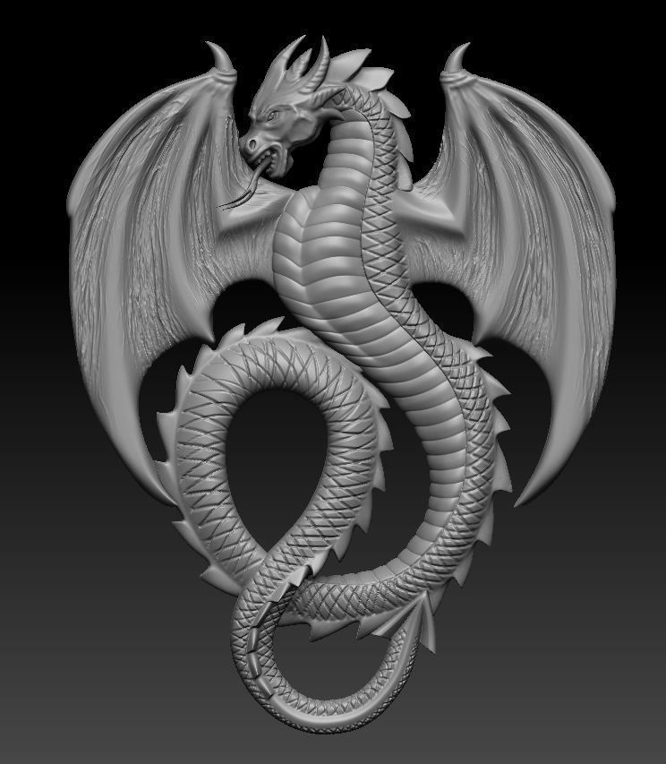 dragon three metal hooks 3D print model_3