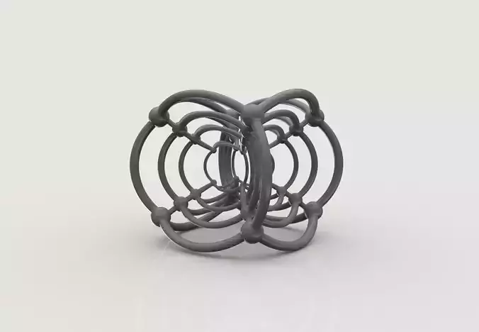 Tesseract spiral ring made of metal Free 3D print model