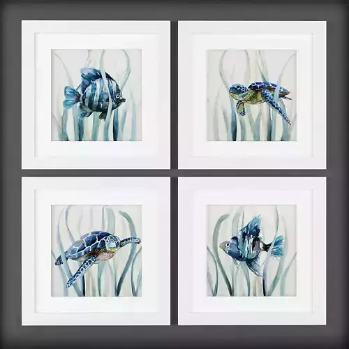 Picture Frames  Low-poly 3D model
