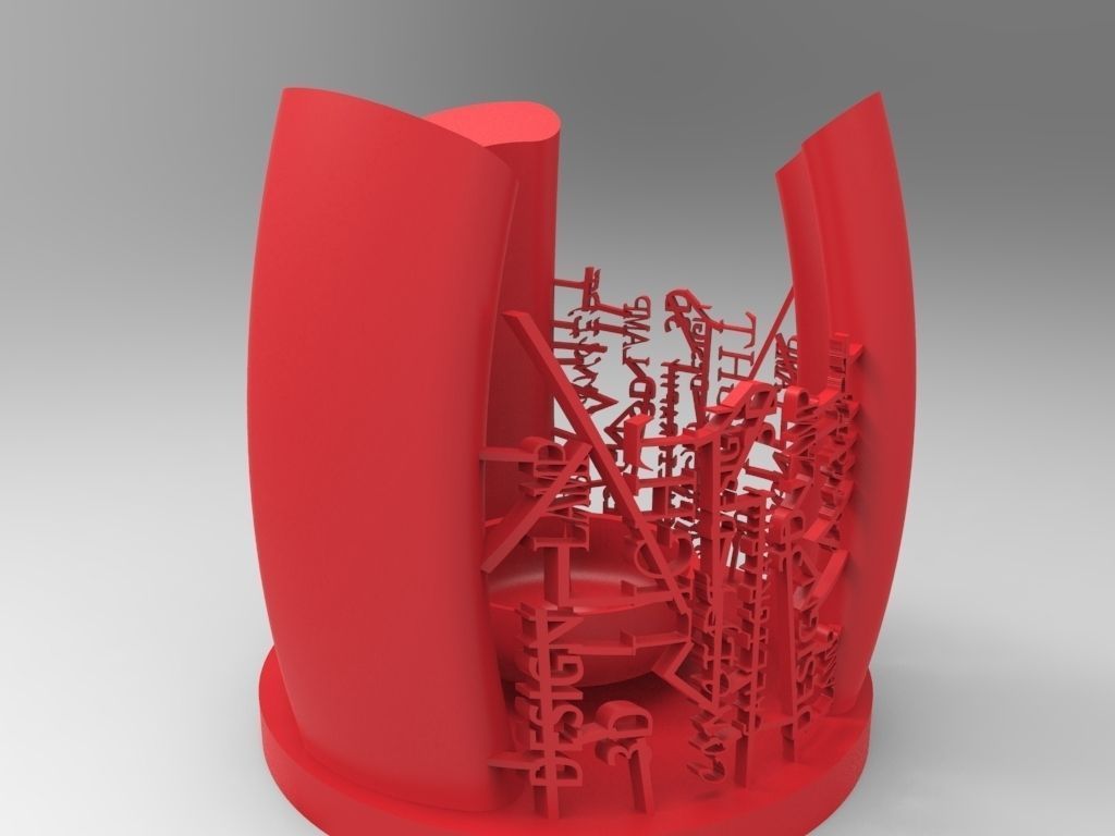 calligraphy Candle stand 3D print model_1
