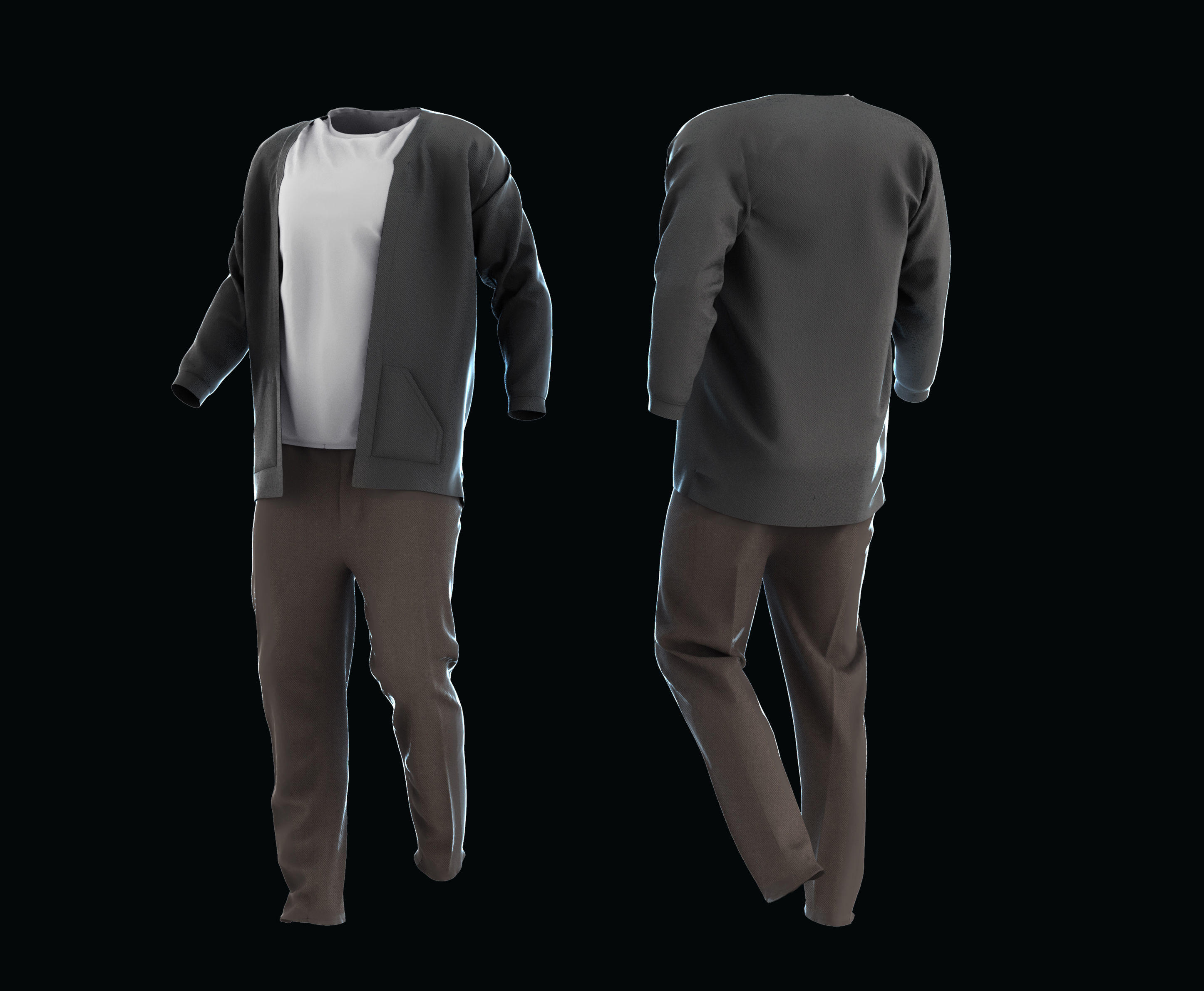 Cloth set for Marvelous Designer 3D model_1