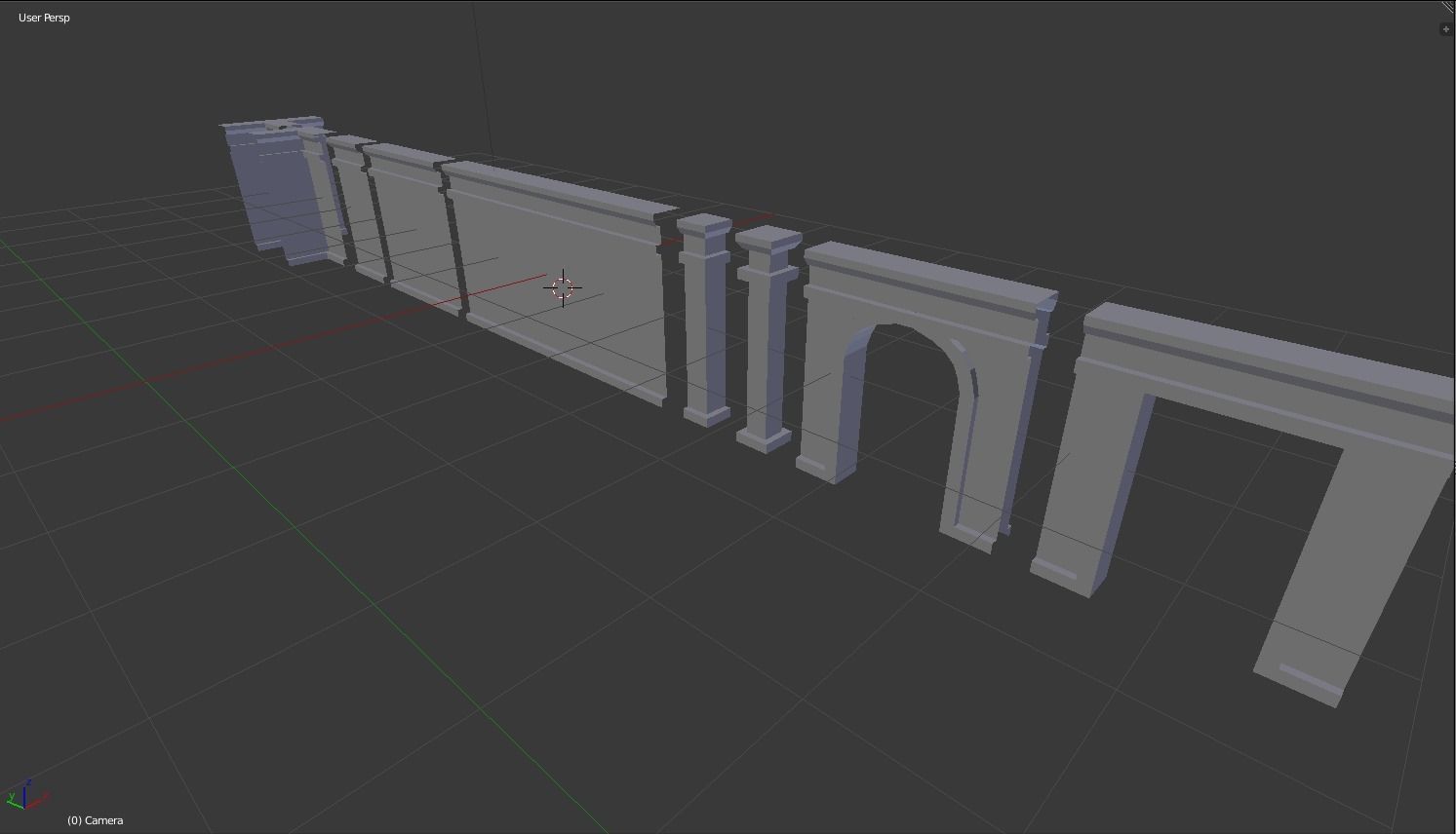 Low-Poly walls for procedurally generated dungeons Low-poly 3D model_1