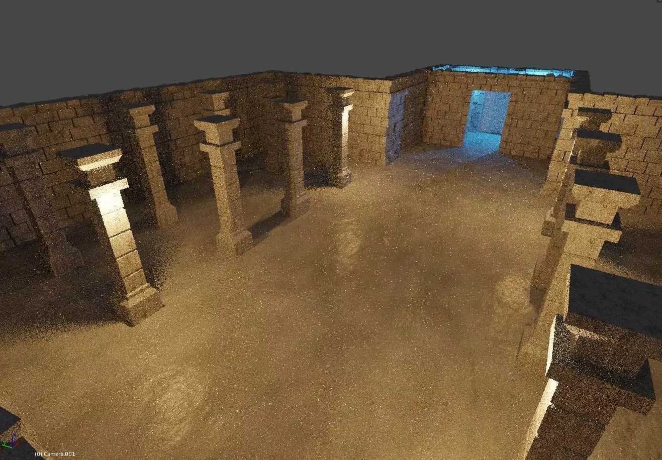 Walls for procedurally generated dungeons 3D model_0