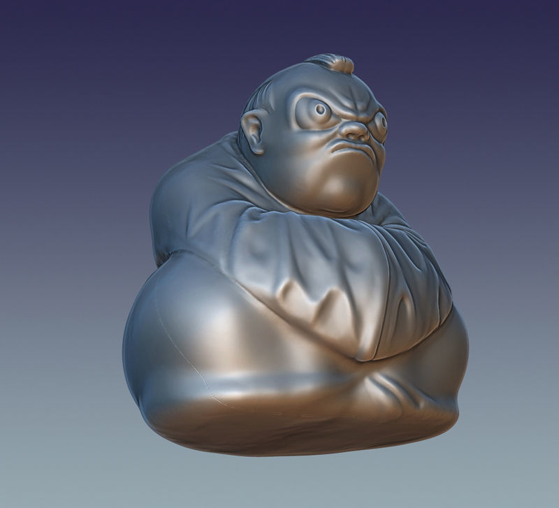 The Netsuke japanese statue with hole in middle 3D print model_2