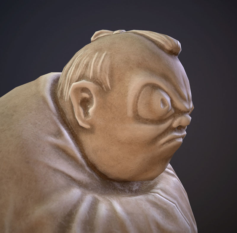 The Netsuke japanese statue with hole in middle 3D print model_5