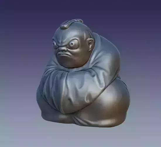 The Netsuke japanese statue with hole in middle 3D print model