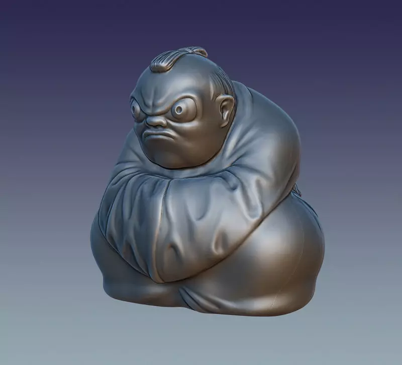 The Netsuke japanese statue with hole in middle 3D print model_0