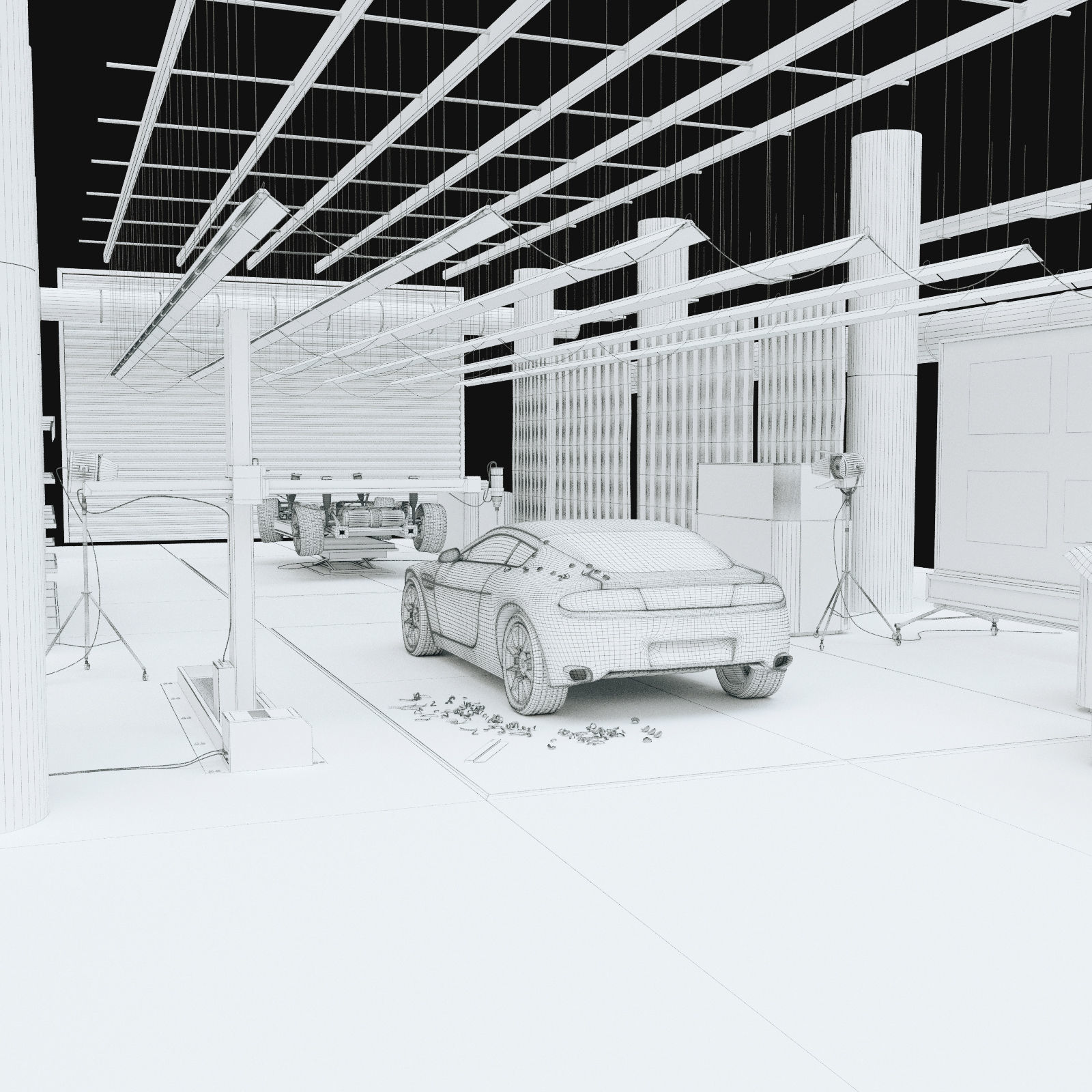 Car design scene 3D model_22