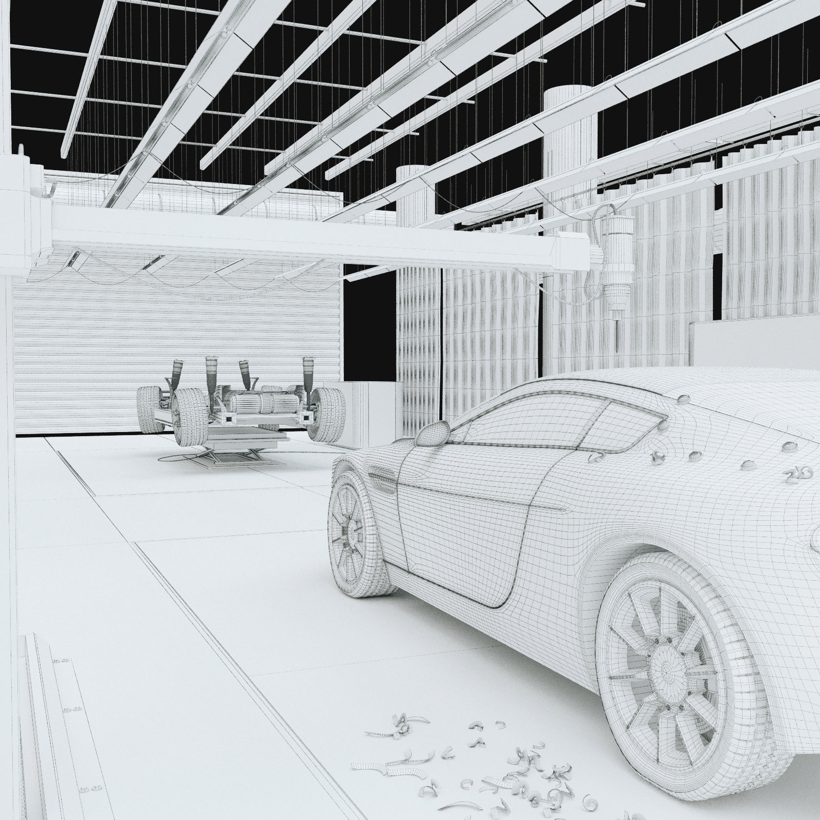 Car design scene 3D model_23
