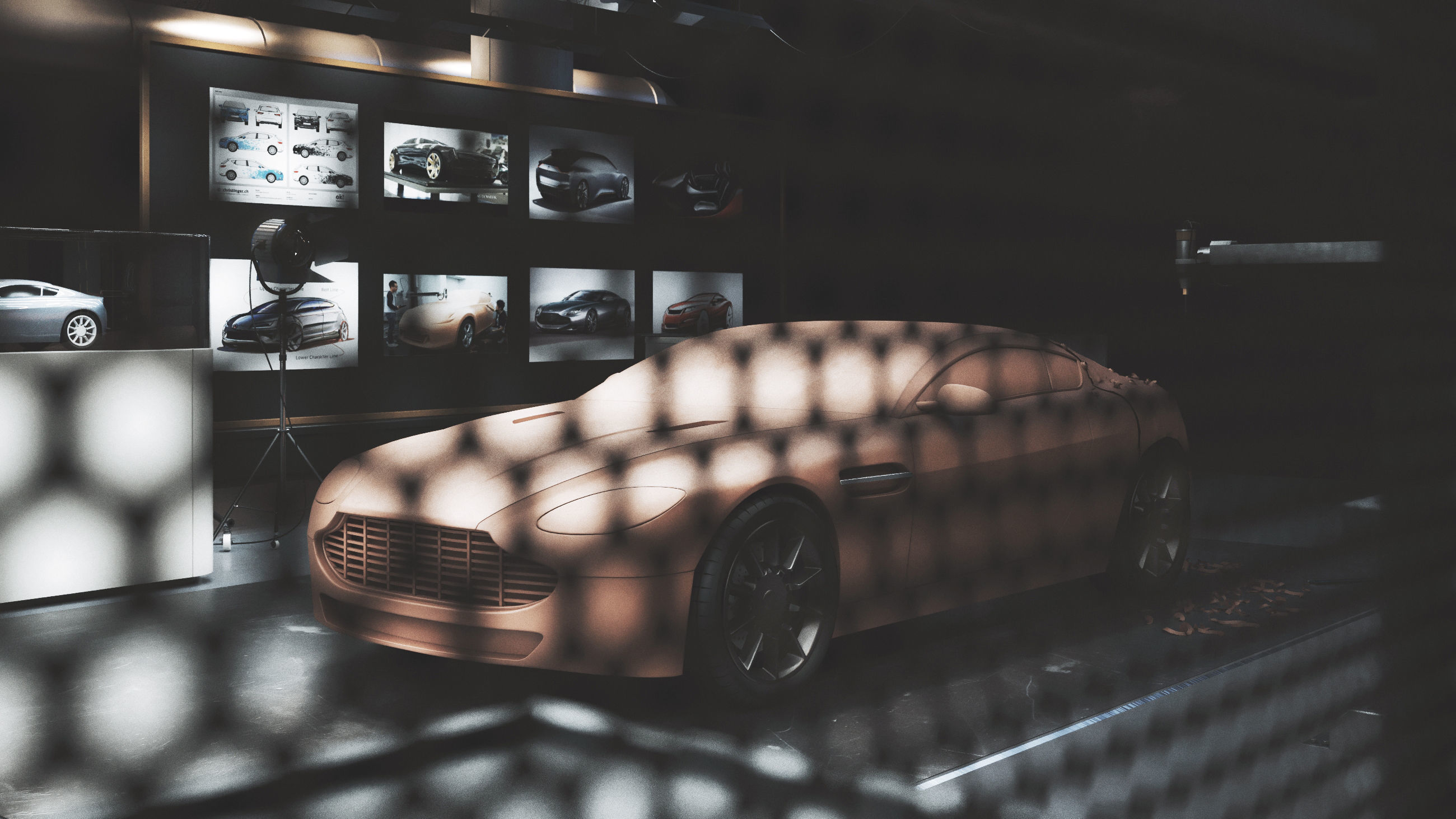 Car design scene 3D model_4