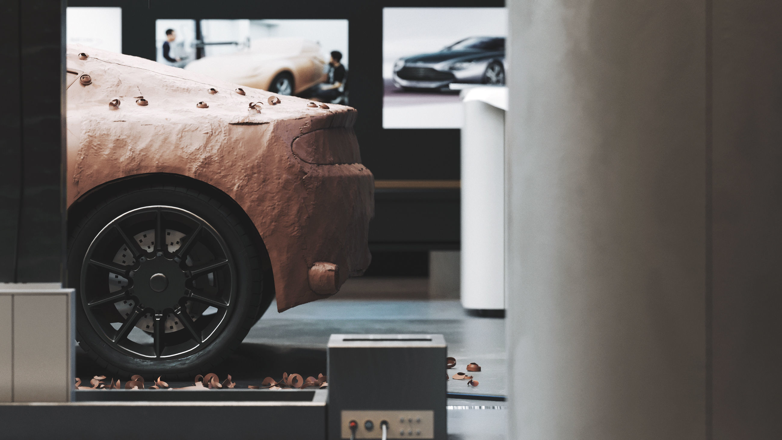 Car design scene 3D model_2