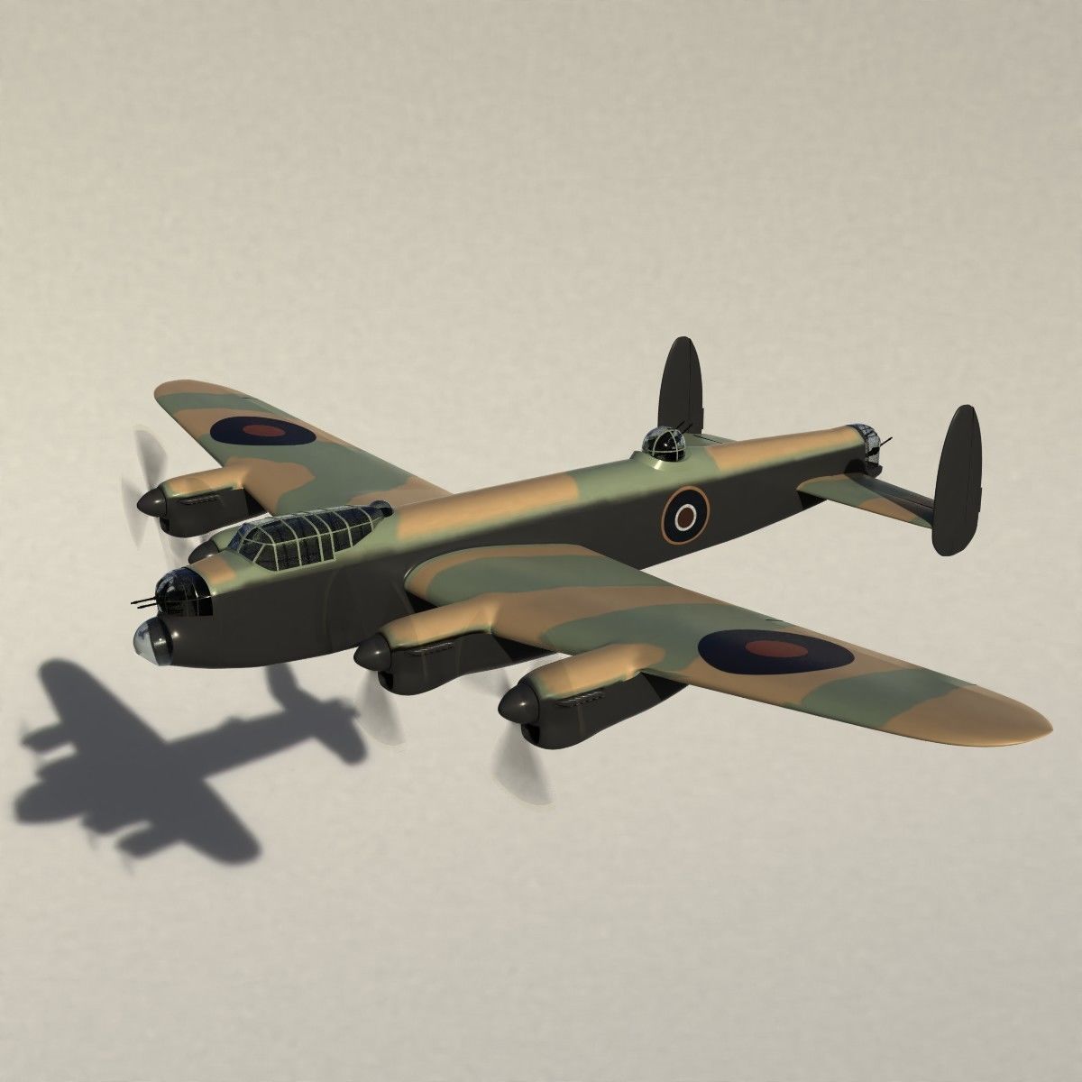 Simple Avro Lancaster 3D model_6