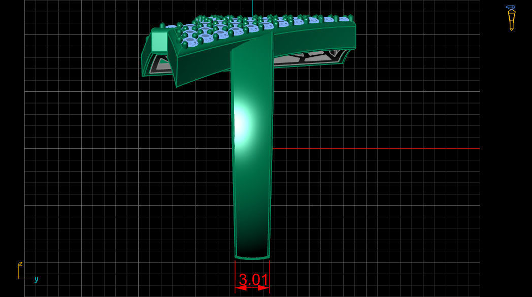 A Letter Ornament Diamond Gold Ring 3D print model_10