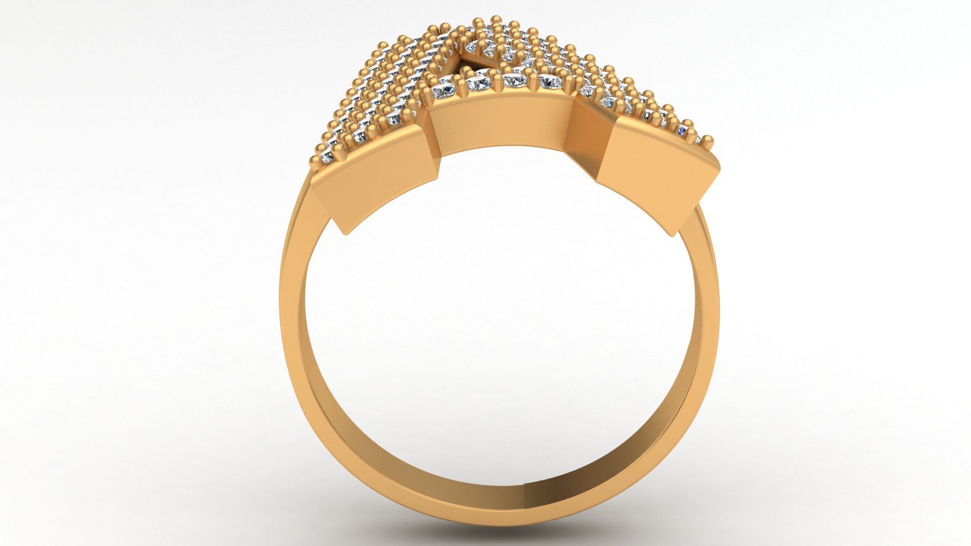 A Letter Ornament Diamond Gold Ring 3D print model_2