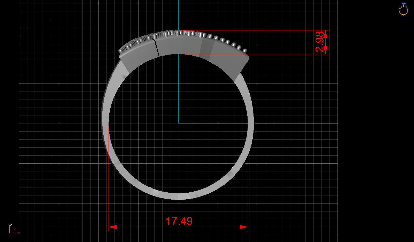 A Letter Ornament Diamond Gold Ring 3D print model_12