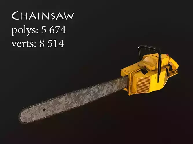 Chainsaw lowpoly Low-poly 3D model