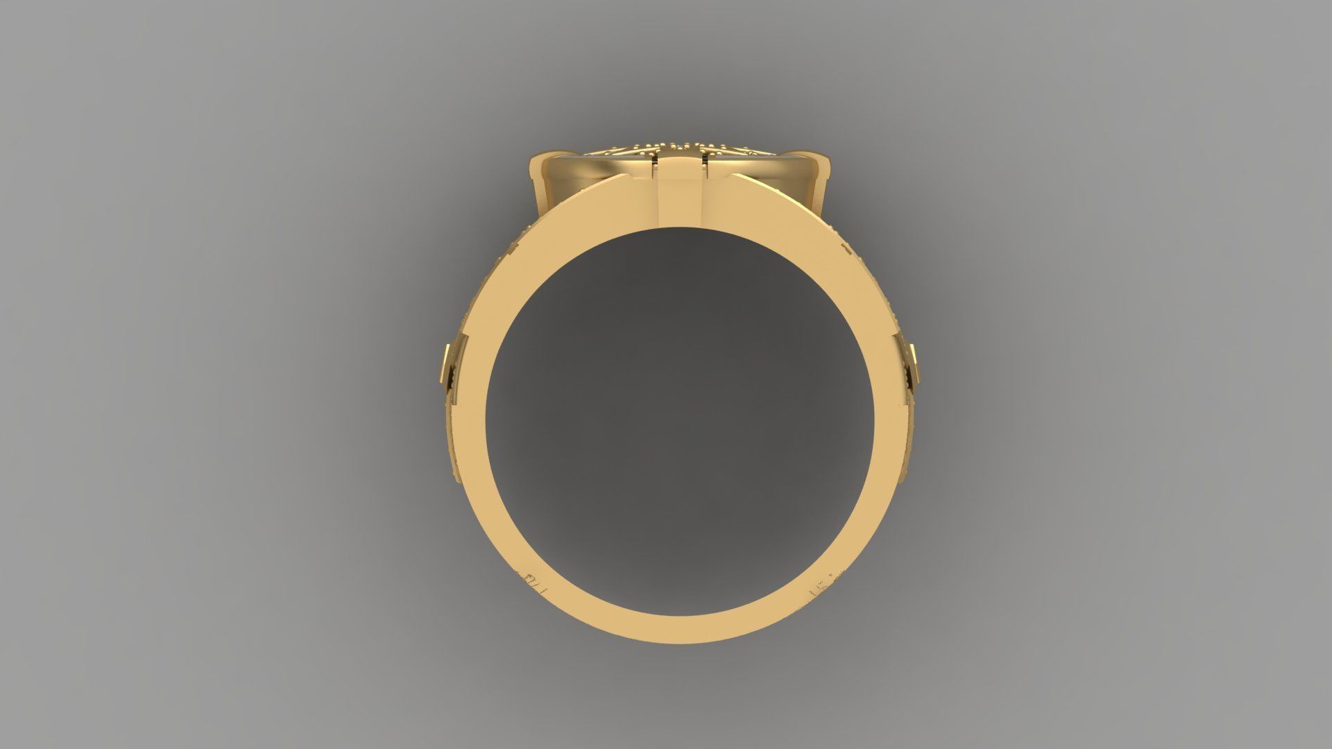 Compass Star Enamel Diamond Onyx Gold Ring 3D print model_3