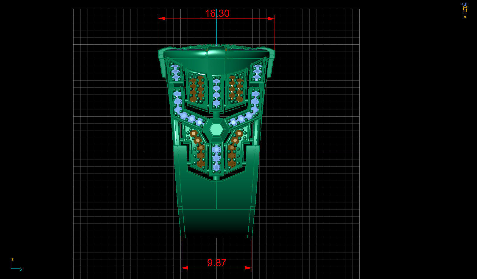 Compass Star Enamel Diamond Onyx Gold Ring 3D print model_9